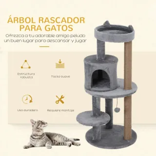 Árbol Rascador para Gatos 104 cm