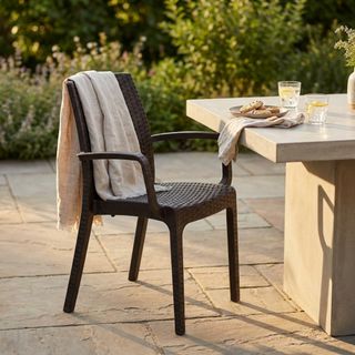 Sedia in Simil Rattan da Esterno con Braccioli