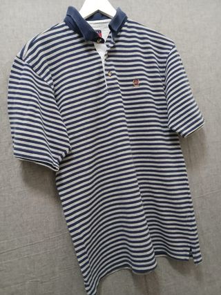 Polo Tommy Hilfiger a righe grigio/blu XL