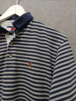 Polo Tommy Hilfiger a righe grigio/blu XL