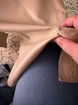 Americana piel ovino T46 mujer beige.