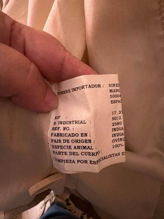 Americana piel ovino T46 mujer beige.