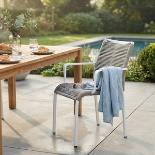 Sedia da Esterno Alluminio e Seduta Relax in Corda