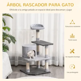 Torre para Gatos con Casetas y Ratón