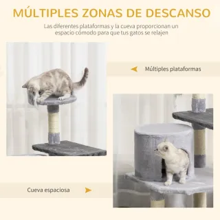 Torre para Gatos con Casetas y Ratón
