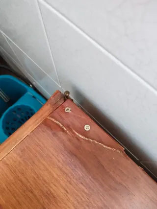 Mueble de madera con puertas y tiradores