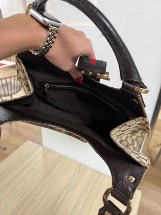Bolso Gucci GG Canvas Horsebit Marrón Beige