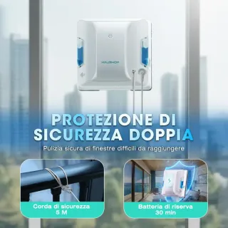 HAUSHOF Robot Lavavetri pulisci vetri 3 modalità