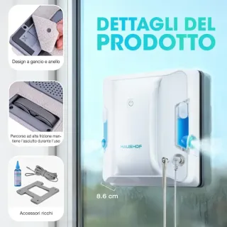HAUSHOF Robot Lavavetri pulisci vetri 3 modalità