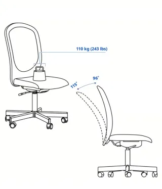 Silla de oficina beige con respaldo de malla