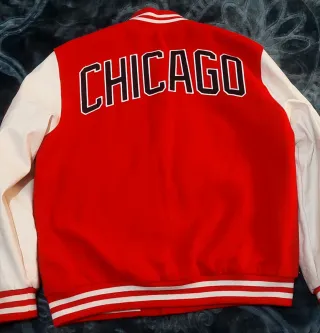 Chaqueta NBA Chicago Bulls Roja y Blanca