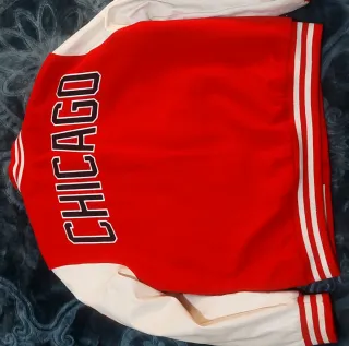 Chaqueta NBA Chicago Bulls Roja y Blanca