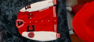 Chaqueta NBA Chicago Bulls Roja y Blanca