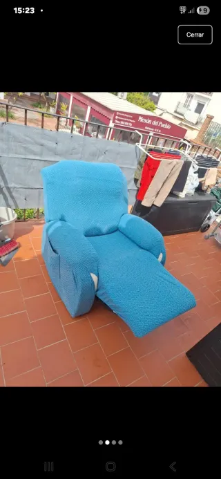 Sofá Relax Masaje Cuero Beige (Defectos se ve)