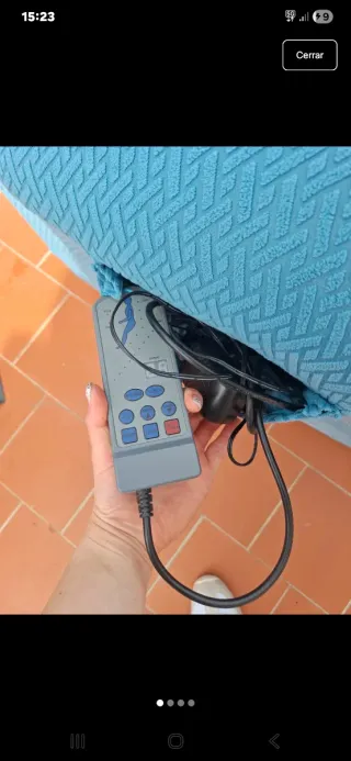 Sofá Relax Masaje Cuero Beige (Defectos se ve)