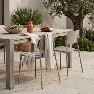 Sedia da Esterno in Acciaio Verniciato Tortora