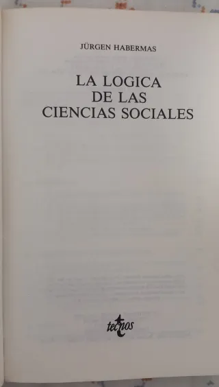 Habermas. La lógica de las ciencias sociales.