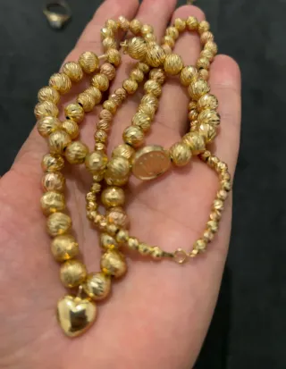 Conjunto Joyas Oro 18k: Collar, Pulsera y Anillos