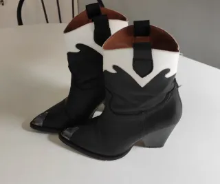 Botines Cowboy Bryan Stepwise Negro/Blanco