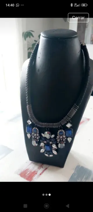 Gargantilla Cristal Azul y Plata