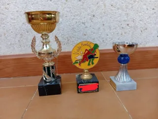 Lote de 3 Trofeos Copas Dorada y Plateadas