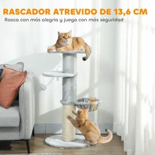 Árbol Rascador Gatos 103,5cm Cama Hamaca