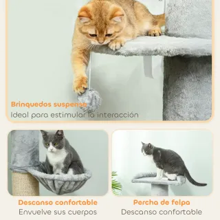 Árbol Rascador Gatos 103,5cm Cama Hamaca