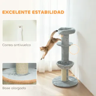 Árbol Rascador Gatos 103,5cm Cama Hamaca