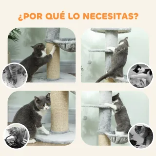Árbol Rascador Gatos 103,5cm Cama Hamaca
