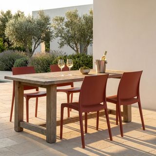 Sedia in Polipropilene Rosso Design da Esterno