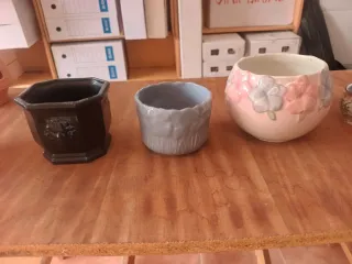 Conjunto de 3 Maceteros Cerámica