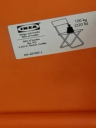 5 Sillas Plegables Naranja IKEA