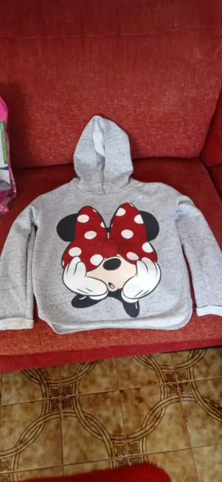 Sudadera Minnie Mouse Gris y Rojo