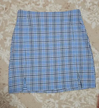 Falda de cuadros azul