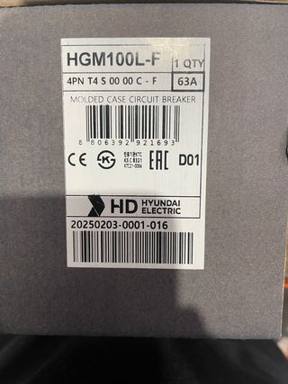 Interruptor Automático Hyundai HGM100L-F 63A