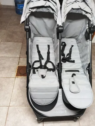 Carro gemelar Baby Jogger gris