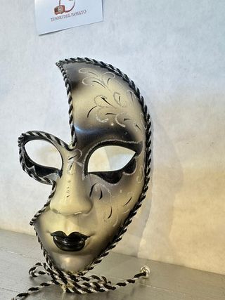 Maschera Veneziana Decorativa Bianco Nero