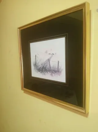 Cuadro decorativo madera y cristal