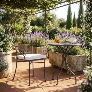 Sedia Classica da Esterno in Acciaio Taupe  90 cm