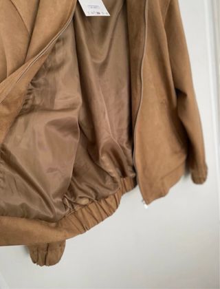 Chaqueta Bomber Zara Efecto Ante Talla S