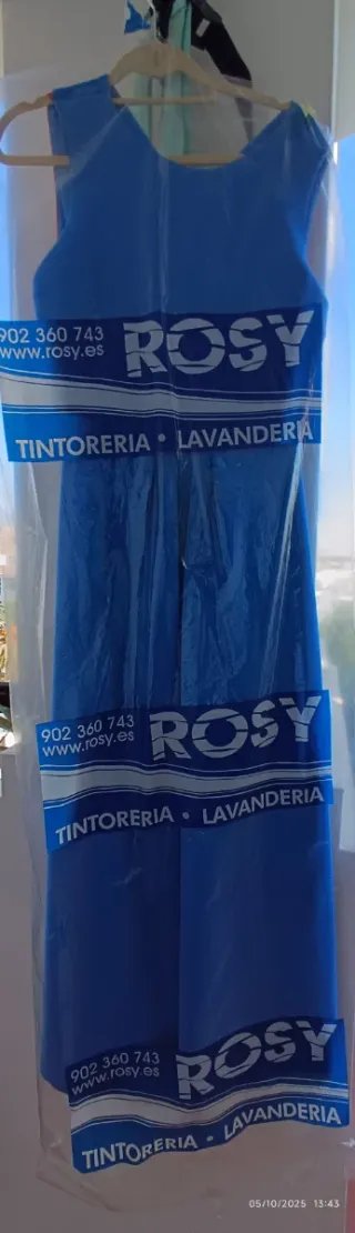 Vestido largo El Ganso azul y rosa