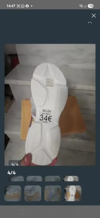 Sandalias blancas iridiscentes nuevas