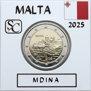 Moneda conmemorativa 2€ Malta 2025 Mdina.