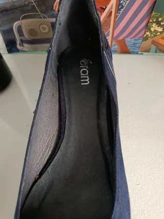 Zapatos de ante azul mujer
