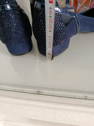 Zapatos de ante azul mujer