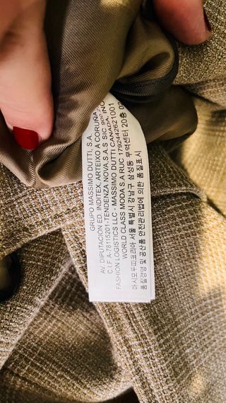 Blazer Massimo Dutti Beige/Marrón talla S-M