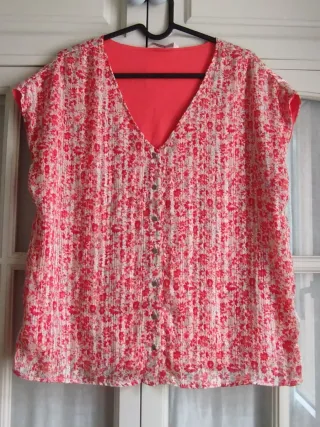Blusa ONLY floral roja Talla M