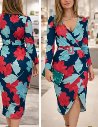 Vestido elegante estampado floral