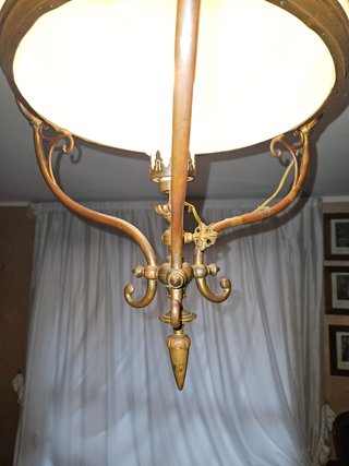 Lampadario a gas elettrificato primi '900