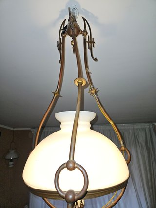 Lampadario a gas elettrificato primi '900